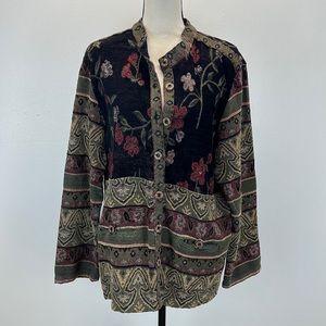 ⭐️90’s tapestry floral print Vintage Boho Sag Harbor Jacket